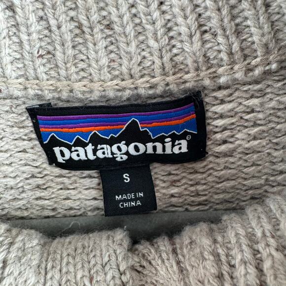 Patagonia Off Country Pullover Sweater Mens Small Beige Wool Silk Blend - Picture 8 of 14